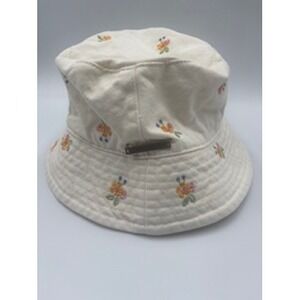 O'Neill Piper Bucket Hat OS Cream Floral Embroidered Cotton Boho Summer Surf